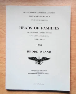 first Census of the United States, Heads of Families 1790 Rhode Island - Imagen 1 de 1