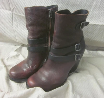 Botas de tornozelo femininas Kork-Ease Anki couro Campari fivela com zíper tamanho 8 - Imagem 1 de 4