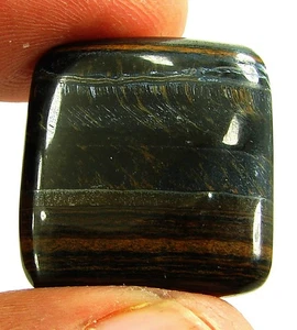 29.55Ct Natural Black Tiger's Eye Loose Gemstone Cabochon Wire Wrap Stone -27044 - Picture 1 of 2