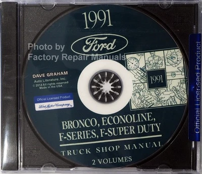 Ford Truck Bronco Bus 1991 furgoneta Econoline taller de fábrica manual de servicio CD Foto 1 de 3