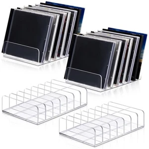 4 Pack Clear Acrylic Cd Holder, Dvd/cd Storage Box Record Display Rack Organi... - Picture 1 of 6