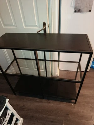 IKEA VITTSJÖ Black-Brown Glass Shelving Unit – 10035 – Modern Display Shelf - image 1 of 4