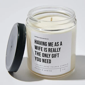 Avermi come moglie è davvero l'unico regalo di cui hai bisogno - Barattolo candela lusso 35 ore - Foto 1 di 3