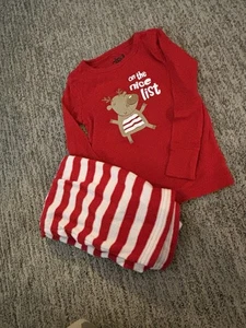 Juego de 2 pijamas navideños unisex infantil talla: 2 rojos "en la lista bonita" - Imagen 1 de 1