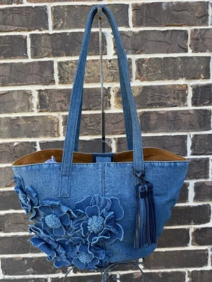 NUEVO CON ETIQUETAS PATRICIA NASH Marconia Bolso Grande con Borla Denim Oscuro Azul Foto 1 de 4