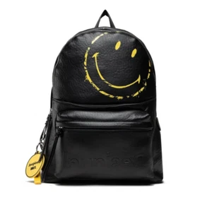Desigual Zaino Smile Mombasa Nero Smiley Donna 30x14x38 cm 22SAKP02 Ultimo - Foto 1 di 9