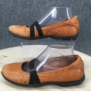Clarks Unstructured Shoes Womens 8 M Casual Slip On Mary Jane Orange Leather - Imagen 1 de 11