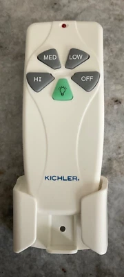 Kichler 337001WH Fan Ceiling Universal Remote Control wi/ Cradle & Battery New - Image 1 of 4