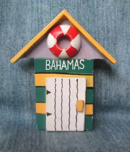 Bahamas Beach Hut House souvenir frigorifero magnetico 3D - Foto 1 di 3