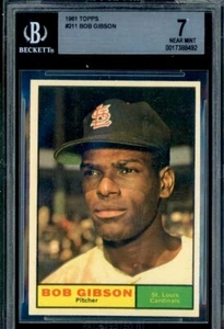 1961 Topps #211 Bob Gibson St. Louis Cardinals HOF BGS 7 NM - Picture 1 of 2