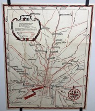 Original Vintage Travel Poster John Wanamaker Store Map Philadelphia 1931