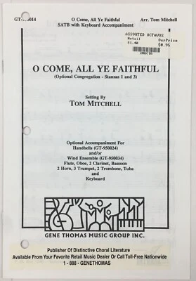 Partituras corales piano SATB fiel O Come All Ye de Tom Mitchell Gene Thomas Foto 1 de 4