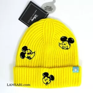 Disney Mickey Mouse Strickmütze Beanie von Rafael Faria gelb Neu mit Etikett - Bild 1 von 5