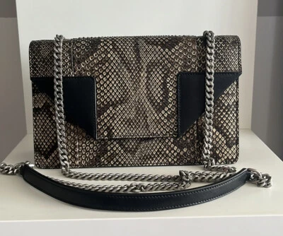 Bolso Bandolera Ysl Python RARO Piel de Serpiente Cadena Cartera Saint Laurent Foto 1 de 4