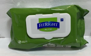 FitRight Aloe Fragrance Free Personal Cleansing Cloths. 100 Count. Exp 08/2024 - Picture 1 of 3