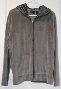Coat Jacket Large 14 / 16 Bobbie Brooks Gray Soft Velour Zip Up Hood - Picture 1 of 1
