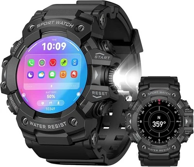 Military Smart Watch Tactical Men's Sport Heart Rate Fitness Tracker Wristwatch - Image 1 of 4