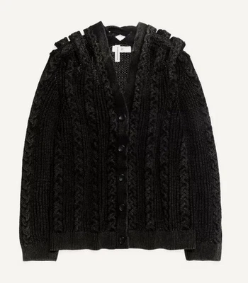 H&M x Glenn Martens Cable Knit Cardigan Black - Size Medium - Trusted Seller ✨ - Image 1 of 2