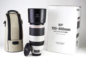 Canon EF 100-400mm Mark II F4.5-5.6 L IS USM Lens EOS DSLR Boxed F&R Cap - Picture 1 of 17