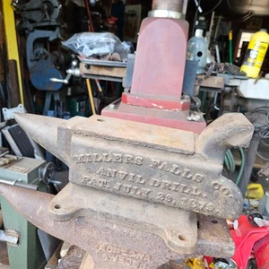 Rare VINTAGE MILLERS FALLS 1879 VISE 47lb Anvil Drill Press COMBINATION - Picture 1 of 12