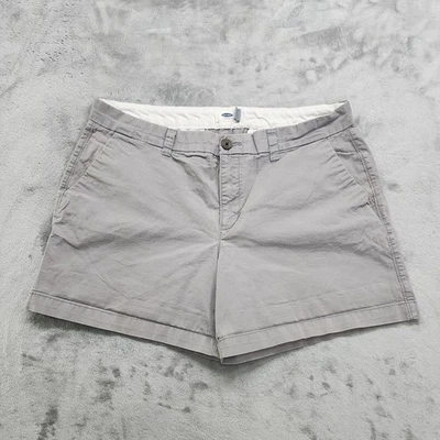 Pantalones Cortos Old Navy Para Mujer 12 ALTOS Gris Todos los Días 5" Tiro Medio Elastizado Algodón Chino Foto 1 de 4