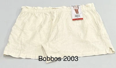 Pantalón corto Hang Ten para mujer mezcla de lino, crema, talla M Foto 1 de 3