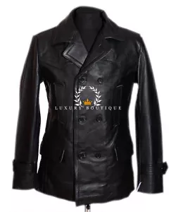 Kriegsmarine Negro Hombre Alemán 'Reefer' WW2 Cuero Cubierta Chaqueta Pea Abrigo - Imagen 1 de 10