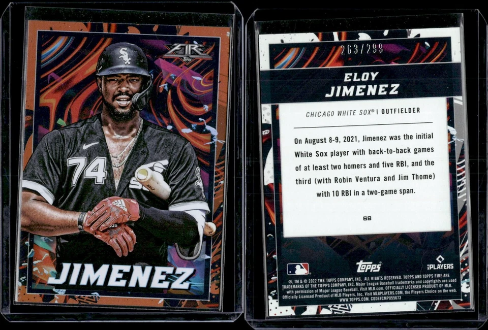 2022 Topps Fire Orange #68 Eloy Jimenez /299 - Image 1 of 1