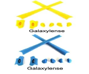 Earsock & Nose Pad Rubber Kits For Oakley Flak Jacket Sunglasses Blue&Yellow - Picture 1 of 3