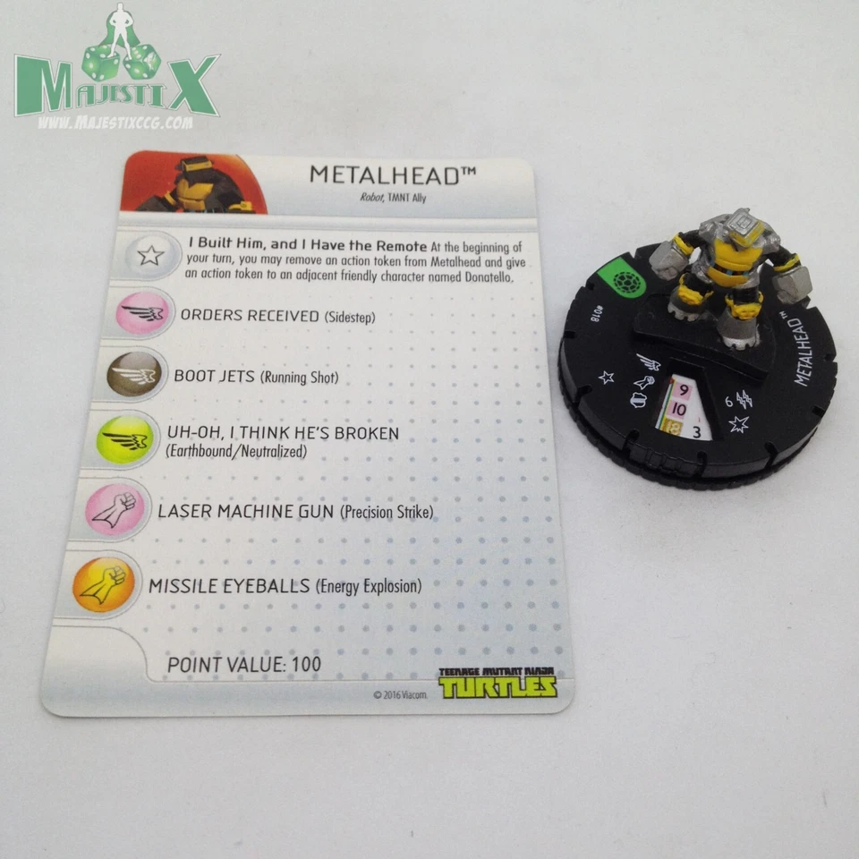 Heroclix Teenage Mutant Ninja Turtles Series 1 Metalhead #018 Uncommon w/card! - Image 1 of 1