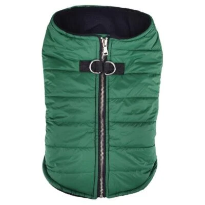 Doggie Design Zip-up Dog Puffer Vest - Dark Green - Image 1 of 3