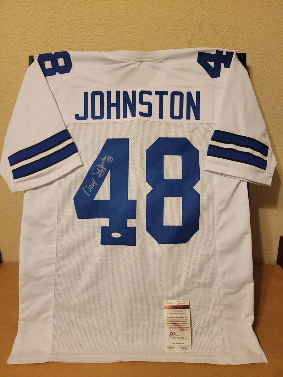 Alpha Ball Custom Stitched Daryl Johnston Blue Football Jersey (No