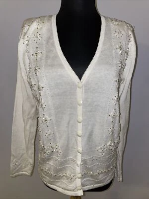 Vintage 1980’s Regency Collection for Joyce beaded Sweater Cardigan Medium - Image 1 of 4