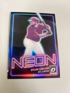 2021 estuche Donruss óptica béisbol Dylan Carlson neón prizm éxito #Tarjetas de San Luis - Imagen 1 de 2