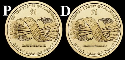 2010 P & D Sacagawea Nativo Americano Dólar Monedas de Estados Unidos "BU" (Juego de 2 Monedas) Foto 1 de 4