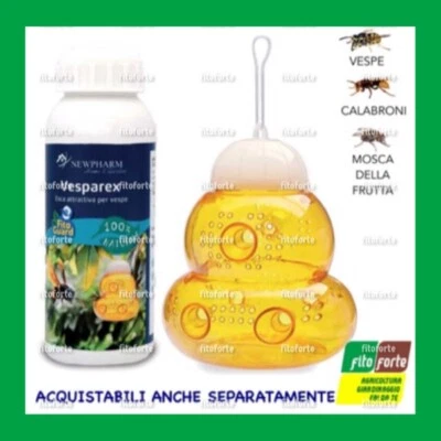 NEW PHARM TRAPPOLA ECOLOGIA PER VESPE CALABRONI MOSCHE DELLA FRUTTA LIQUIDO ESCA RICARICA