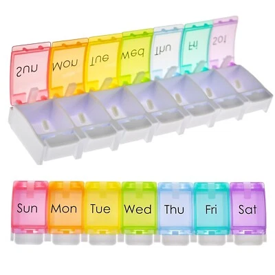 7 DAY LARGE PILL BOX HOLDER TABLET CONTAINER ORGANISER DISPENSER STORAGE VITAMIN - Image 1 of 4