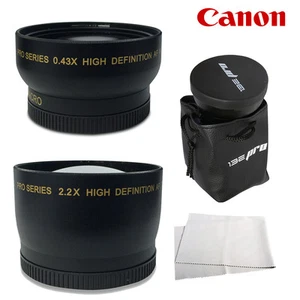 I3ePro 58MM Wide Angle & Telephoto for Canon Eos Rebel T3i T4i T5i T5 T6i T3 T2 - Picture 1 of 5