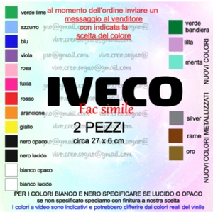 Iveco adesivi in vinile 2 pezzi 27x6cm - stickers decal camion truck tuning - Foto 1 di 1