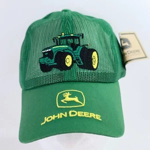 John Deere Tractor Youth Kids Snapback Mesh Hat Cap - Picture 1 of 8