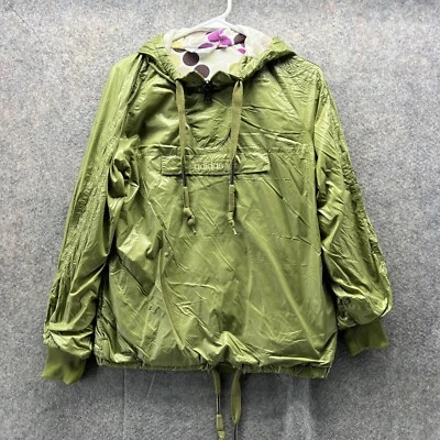 Adidas Jacket Women Medium Green Hoodie Pullover Windbreaker Anorak Trefoil Vtg - Image 1 of 4