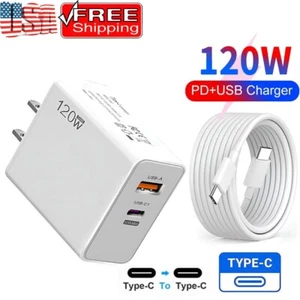 120W Type C USB C Super Fast Wall Charger 6FT Cable For Samsung iPhone Universal - Picture 1 of 10
