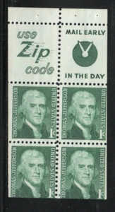 ALLY'S STAMPS Scott #1278b 1c Thomas Jefferson B/P [4] MNH F/VF [BP-24b_c2] - Picture 1 of 1