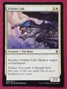 Magic The Gathering BATTLE FOR ZENDIKAR FELIDAR CUB white card MTG - Imagen 1 de 2