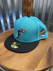 New Era 59FIFTY Florida Marlins 1997 World Series Teal Fitted Hat Size 8 New - Picture 1 of 2