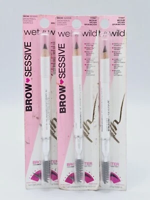  Wet n Wild Brow-Sessive Brow Makeup Pencil Liner Medium Brown.  QTY:3 - Image 1 of 3