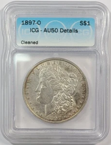 1897-O Morgan Silberdollar $ 1 ICG AU50 Details gereinigt - Bild 1 von 2