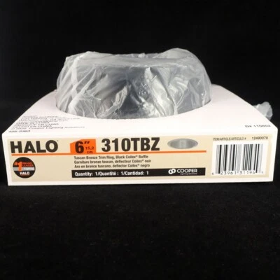 Halo, Cooper Lighting Solutions, 6", Black, Recessed, Lighting Trim, 310TBZ - Image 1 of 4