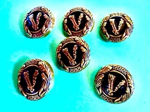 6 Versace Buttons, 20mm / 2cm, Golden Bronze metal Shank back buttons COOL CHIC - Picture 1 of 18