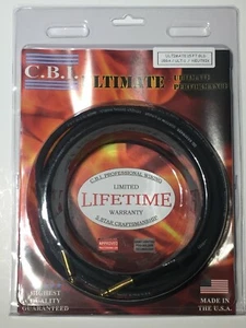 Cable Neutrik para guitarra dorada CBI ULT-15 1/4 15 pies doble escudo espiral calibre 18 - Imagen 1 de 1